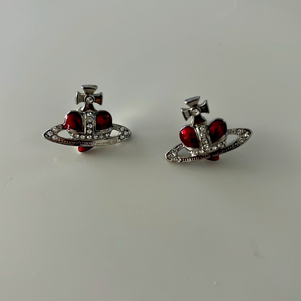 Red heart Vivienne Westwood earrings